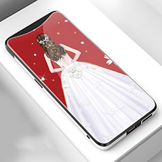 Coque Contour Silicone et Vitre Dos de Fille Miroir Etui Housse pour Oppo Find X Super Flash Edition Blanc