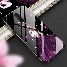 Coque Contour Silicone et Vitre Dos de Fille Miroir Etui Housse pour Oppo RX17 Pro Violet