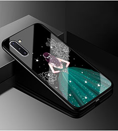 Coque Contour Silicone et Vitre Dos de Fille Miroir Etui Housse pour Samsung Galaxy Note 10 Plus 5G Vert