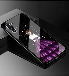 Coque Contour Silicone et Vitre Dos de Fille Miroir Etui Housse pour Samsung Galaxy Note 10 Plus 5G Violet
