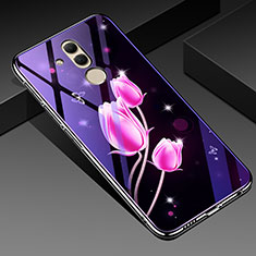 Coque Contour Silicone et Vitre Fleurs Miroir Etui Housse H01 pour Huawei Mate 20 Lite Rose