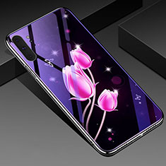 Coque Contour Silicone et Vitre Fleurs Miroir Etui Housse K01 pour Samsung Galaxy Note 10 Plus 5G Rose