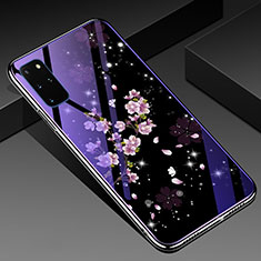 Coque Contour Silicone et Vitre Fleurs Miroir Etui Housse M01 pour Samsung Galaxy S20 Plus 5G Mixte