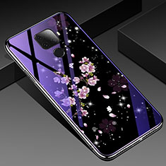 Coque Contour Silicone et Vitre Fleurs Miroir Etui Housse pour Huawei Nova 5i Pro Mixte