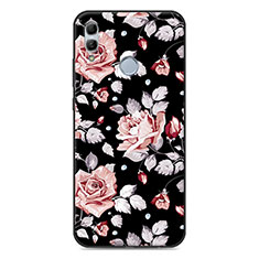 Coque Contour Silicone et Vitre Fleurs Miroir Etui Housse S01 pour Huawei Honor 10 Lite Rose