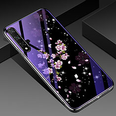 Coque Contour Silicone et Vitre Fleurs Miroir Etui Housse S01 pour Huawei Nova 5T Mixte