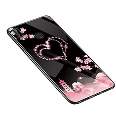 Coque Contour Silicone et Vitre Fleurs Miroir Etui Housse S01 pour Huawei P20 Lite Rose