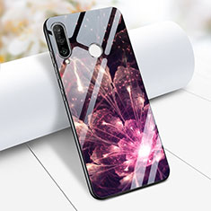 Coque Contour Silicone et Vitre Fleurs Miroir pour Huawei Nova 4e Violet