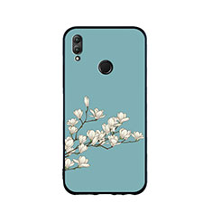 Coque Contour Silicone et Vitre Fleurs Miroir S02 pour Huawei Honor 10 Lite Cyan