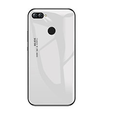 Coque Contour Silicone et Vitre Miroir Housse Etui Degrade Arc en Ciel pour Huawei Enjoy 7S Blanc