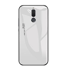 Coque Contour Silicone et Vitre Miroir Housse Etui Degrade Arc en Ciel pour Huawei G10 Blanc