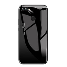 Coque Contour Silicone et Vitre Miroir Housse Etui Degrade Arc en Ciel pour Huawei Honor 9i Noir