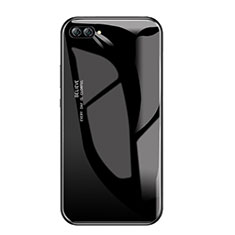 Coque Contour Silicone et Vitre Miroir Housse Etui Degrade Arc en Ciel pour Huawei Nova 2S Noir