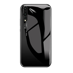 Coque Contour Silicone et Vitre Miroir Housse Etui Degrade Arc en Ciel pour Huawei P20 Pro Noir