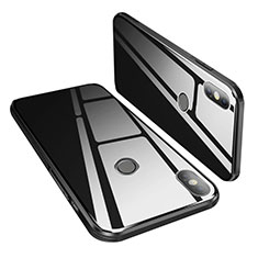 Coque Contour Silicone et Vitre Miroir Housse Etui M02 pour Xiaomi Mi 8 Noir