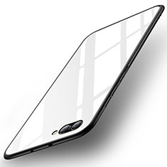 Coque Contour Silicone et Vitre Miroir Housse Etui M04 pour Huawei Honor V10 Blanc