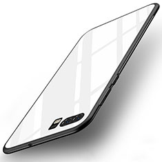 Coque Contour Silicone et Vitre Miroir Housse Etui pour Huawei P10 Blanc