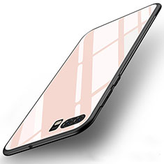 Coque Contour Silicone et Vitre Miroir Housse Etui pour Huawei P10 Rose