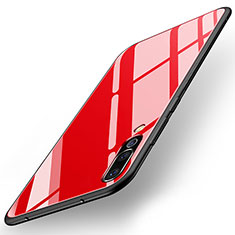 Coque Contour Silicone et Vitre Miroir Housse Etui pour Huawei P20 Pro Rouge