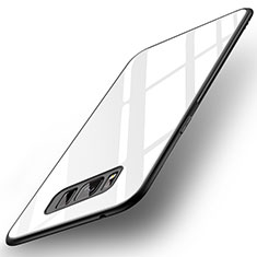 Coque Contour Silicone et Vitre Miroir Housse Etui pour Samsung Galaxy S8 Blanc