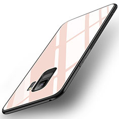 Coque Contour Silicone et Vitre Miroir Housse Etui pour Samsung Galaxy S9 Rose