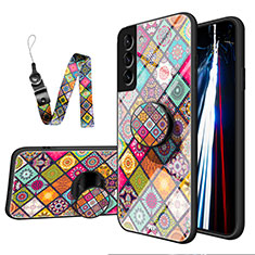Coque Contour Silicone et Vitre Motif Fantaisie Miroir Etui Housse A01 pour Samsung Galaxy S21 5G Colorful