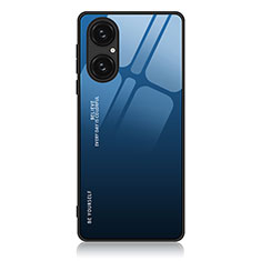 Coque Contour Silicone et Vitre Motif Fantaisie Miroir Etui Housse JM1 pour Huawei P50 Pro Bleu