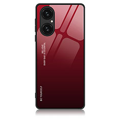 Coque Contour Silicone et Vitre Motif Fantaisie Miroir Etui Housse JM1 pour Huawei P50 Pro Rouge