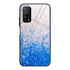 Coque Contour Silicone et Vitre Motif Fantaisie Miroir Etui Housse JM1 pour Xiaomi Mi 10T 5G Bleu