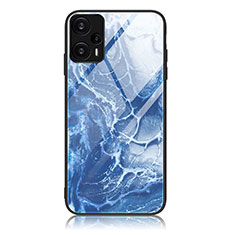 Coque Contour Silicone et Vitre Motif Fantaisie Miroir Etui Housse JM1 pour Xiaomi Poco F5 5G Bleu
