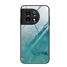 Coque Contour Silicone et Vitre Motif Fantaisie Miroir Etui Housse JM3 pour OnePlus 11 5G Pastel Vert
