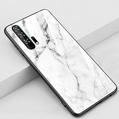 Coque Contour Silicone et Vitre Motif Fantaisie Miroir Etui Housse K01 pour Huawei Honor 20 Pro Blanc