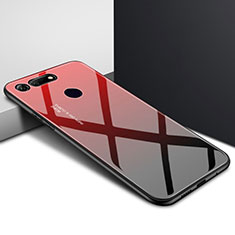 Coque Contour Silicone et Vitre Motif Fantaisie Miroir Etui Housse K01 pour Huawei Honor View 20 Rouge
