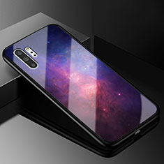 Coque Contour Silicone et Vitre Motif Fantaisie Miroir Etui Housse K01 pour Samsung Galaxy Note 10 Plus 5G Violet