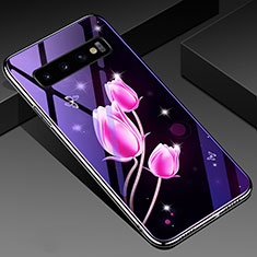 Coque Contour Silicone et Vitre Motif Fantaisie Miroir Etui Housse K01 pour Samsung Galaxy S10 Plus Rose