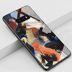 Coque Contour Silicone et Vitre Motif Fantaisie Miroir Etui Housse K01 pour Samsung Galaxy S10e Orange