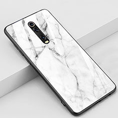 Coque Contour Silicone et Vitre Motif Fantaisie Miroir Etui Housse K01 pour Xiaomi Redmi K20 Blanc