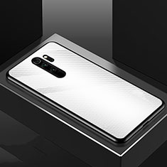 Coque Contour Silicone et Vitre Motif Fantaisie Miroir Etui Housse K01 pour Xiaomi Redmi Note 8 Pro Blanc