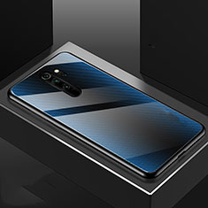 Coque Contour Silicone et Vitre Motif Fantaisie Miroir Etui Housse K01 pour Xiaomi Redmi Note 8 Pro Bleu Ciel