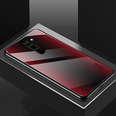Coque Contour Silicone et Vitre Motif Fantaisie Miroir Etui Housse K01 pour Xiaomi Redmi Note 8 Pro Rouge