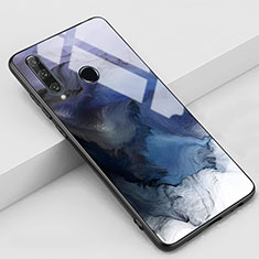 Coque Contour Silicone et Vitre Motif Fantaisie Miroir Etui Housse K02 pour Huawei Honor 20i Bleu