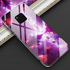 Coque Contour Silicone et Vitre Motif Fantaisie Miroir Etui Housse K02 pour Huawei Mate 20 Pro Violet