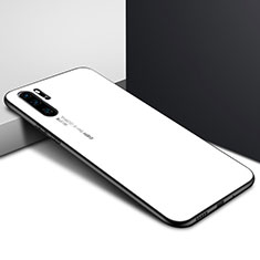 Coque Contour Silicone et Vitre Motif Fantaisie Miroir Etui Housse K02 pour Huawei P30 Pro New Edition Blanc
