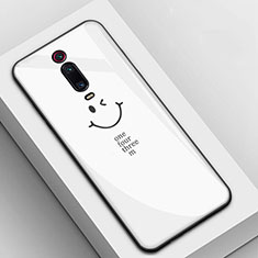 Coque Contour Silicone et Vitre Motif Fantaisie Miroir Etui Housse K03 pour Xiaomi Mi 9T Pro Blanc