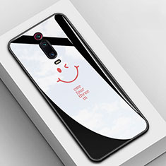 Coque Contour Silicone et Vitre Motif Fantaisie Miroir Etui Housse K03 pour Xiaomi Redmi K20 Noir