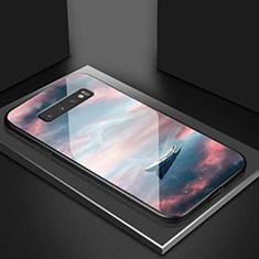 Coque Contour Silicone et Vitre Motif Fantaisie Miroir Etui Housse K07 pour Samsung Galaxy S10 Plus Marron