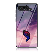 Coque Contour Silicone et Vitre Motif Fantaisie Miroir Etui Housse LS1 pour Asus ROG Phone 5s Violet