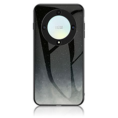Coque Contour Silicone et Vitre Motif Fantaisie Miroir Etui Housse LS1 pour Huawei Honor Magic5 Lite 5G Gris