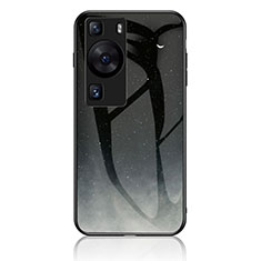Coque Contour Silicone et Vitre Motif Fantaisie Miroir Etui Housse LS1 pour Huawei P60 Gris