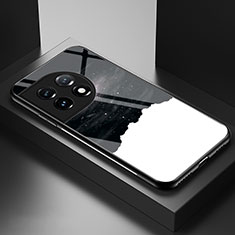 Coque Contour Silicone et Vitre Motif Fantaisie Miroir Etui Housse LS1 pour OnePlus 11 5G Noir